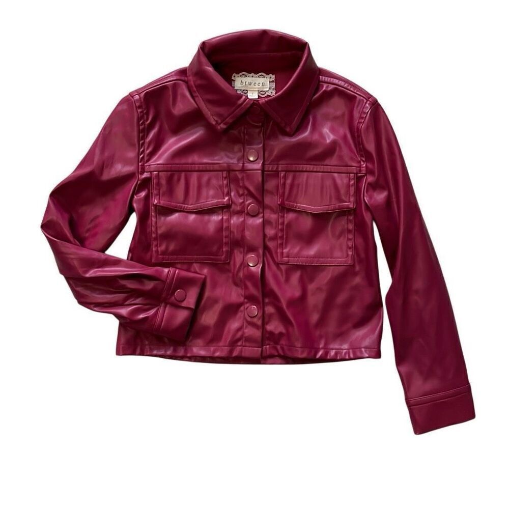 Girls Faux Leather Jacket - Picture 2 of 6